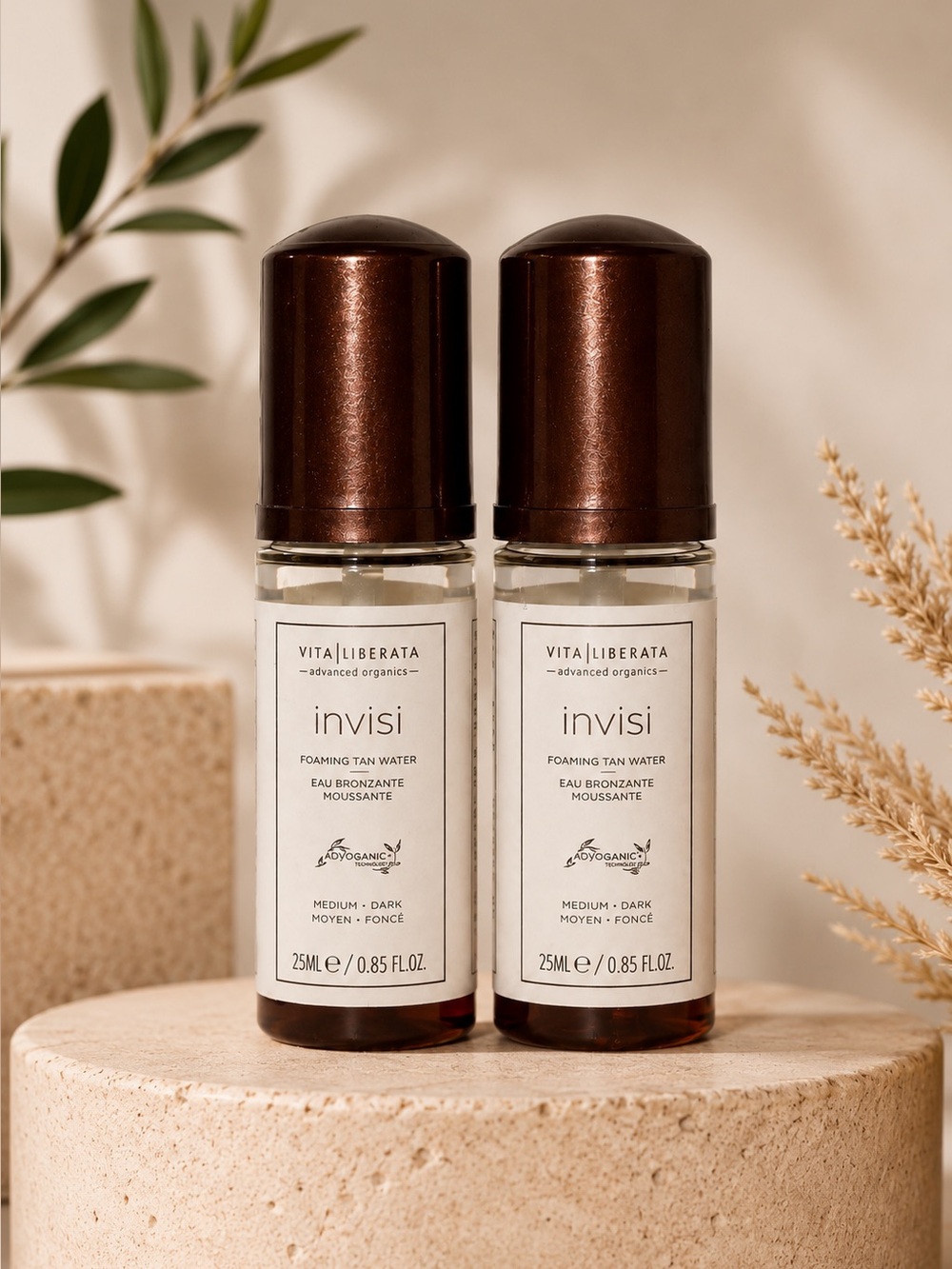 Vita Liberata Invisi Foaming Tan Water Duo Medium Dark Self Tanner 25mL